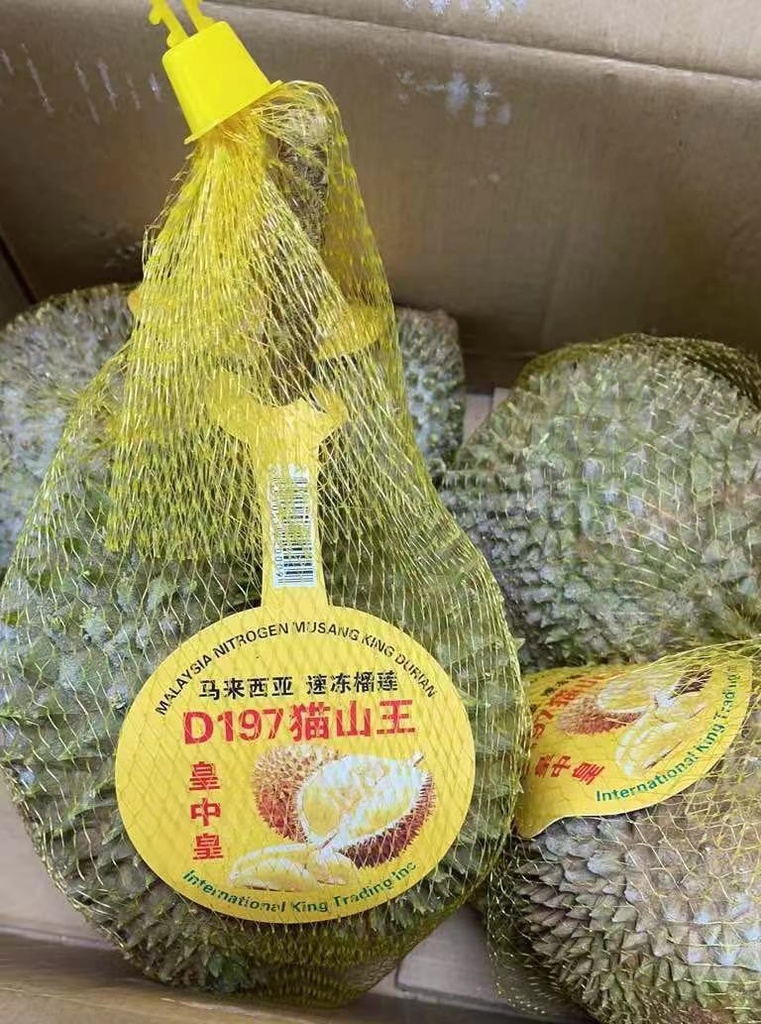 Malaysian Durian Musang king D197 Frozen 6kgs/box（3-5pcs）